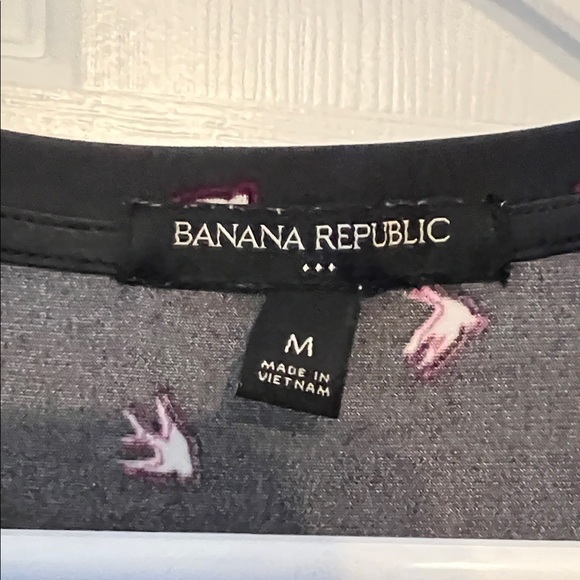 Banana Republic Navy and Pink Bird Patterned Tank Top - medium - Picture 2 of 4